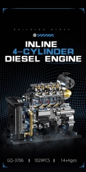 Kit de construcción de un motor diésel de cuatro cilindros con 1029 piezas