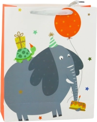 Bolsa de regalo de papel infantil con elefante 32 × 26 × 12 cm