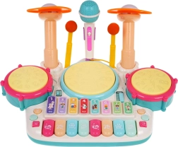 Set musical interactivo para niños – batería con piano y micrófono