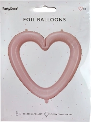 Globo de foil rosa corazón – marco para fotos 86 × 83 cm