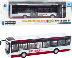 Autobús urbano metálico con luces y sonidos 1:42, rojo