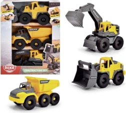 Set de construcción VOLVO – 3 máquinas de obra, 16 cm (1:36)