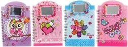 Cuaderno con motivos para niñas con espejo, rayado, 9,5 × 14 cm