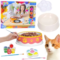 Set creativo de cuenco para gato para pintar, DIY 6 piezas