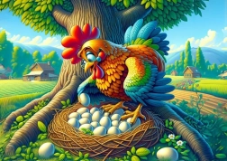 Puzzle Gallo con huevitos 25 piezas