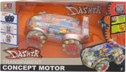 Coche RC con efecto de humo y diseño transparente