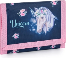 Cartera textil infantil con motivo de unicornio