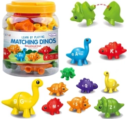 WOOPIE set Montessori figuras de dinosaurios para ensamblar con aprendizaje de colores y letras Empareja Letras 13 uds
