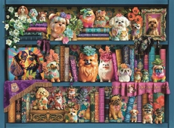 Puzzle Ravensburger de adorables carlinos de porcelana, 500 piezas