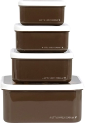 Juego de cuatro cajas para tentempiés A Little Lovely Company – Medvědi