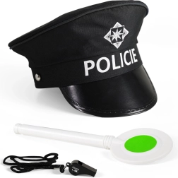 Set para pequeño policía con señal de tráfico y silbato