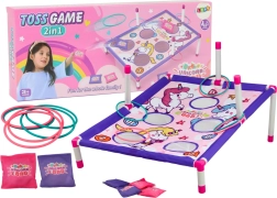 Juego de habilidad de lanzamiento de saquitos y aros 2 en 1 – unicornios