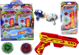 Pistola lanzadora con 2 giroscopios metálicos con luces – roja