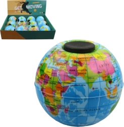 Spinner antiestrés de goma en forma de bola con motivo de la Tierra, 8 cm