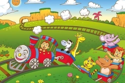 Puzle de madera Tren de animales 25 piezas