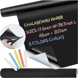 Pizarra adhesiva para tiza XXL 45 × 200 cm con tizas