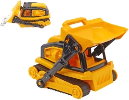 Bulldozer de plástico con orugas de 30 cm, de rueda libre, en malla