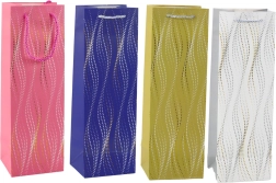 Bolsa de regalo para botella con ondas brillantes