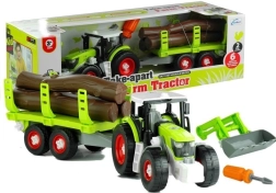 Tractor desmontable con remolque para madera 43 cm