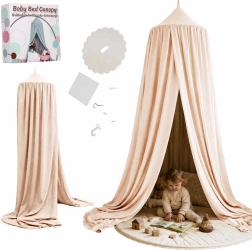 Dosel colgante infantil sobre la cama, rosa claro