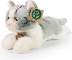 Gato de peluche gris tumbado 20 cm ECO-FRIENDLY