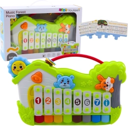 Pianito musical del bosque y xilófono con tarjetas de notas (5 uds.)