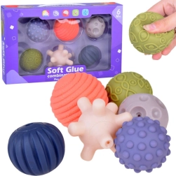 Set de pelotas sensoriales de plástico blando, 6 uds.