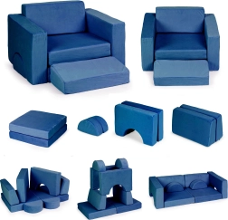 Sillón infantil modular con 8 cojines ECOTOYS – azul