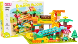 Juego de construcción safari pista de canicas con piano (109 piezas)