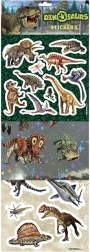 Pegatinas pequeñas de dinosaurios – mix de pegatinas de papel, con efecto lámina y con purpurina