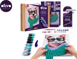 OKTO pintura por números y modelado 3D – cuadro Fashion Corgi 30 × 40 cm