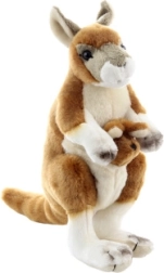 Canguro de peluche con cría 23 cm eco-friendly