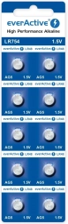 Pilas alcalinas de botón AG5 / LR754 / LR48 – blíster de 10 uds