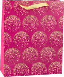 Elegante bolsa de regalo rosa con estrellas doradas
