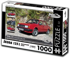 Puzzle Retro-coches Škoda 125 L con volante a la derecha (1989) – 1000 piezas