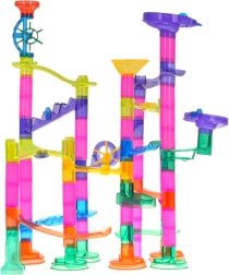 Pista de canicas de construcción 105 piezas con canicas luminosas