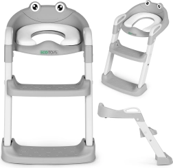 Asiento de inodoro infantil con escalones y escalera, azul, ECOTOYS