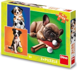 Puzzle Deportistas caninos 3×55 piezas