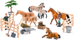 Set de 25 caballos Faunica (moteados y marrones)