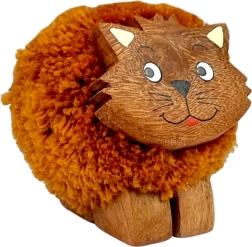 Figura de madera con pompón Gato para niños