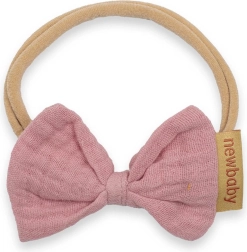 Diadema para lactantes New Baby rosa de muselina
