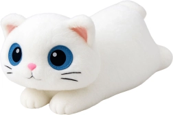 Gato de peluche blanco con ojos grandes 45 cm