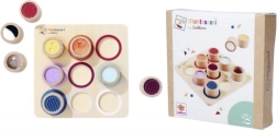 Tablero táctil Montessori con 9 cilindros sensoriales