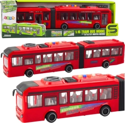 Autobús articulado 1:16 con luces, sonidos y puertas abatibles – rojo