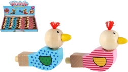 Silbato de madera pajarito 8 cm – juguete infantil colorido que silba