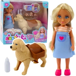 Set Mini Muñeca Ankiki Perro con Cachorros y Hueso