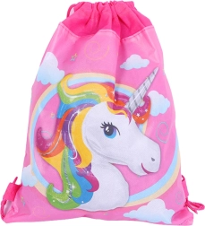 Mochila escolar para calzado con motivo de unicornio rosa 35x27 cm