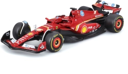 Modelo metálico Bburago 1:43 Ferrari SF-24 Charles Leclerc con figura del piloto en caja de regalo