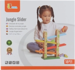 Pista de descenso de madera para animalitos Jungle Slider
