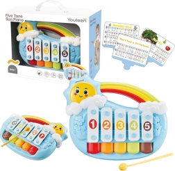 Pianito musical para bebés Sol, cinco tonos – azul